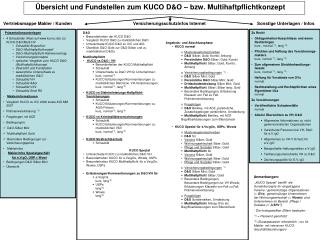 Übersicht und Fundstellen zum KUCO D&amp;O – bzw. Multihaftpflichtkonzept