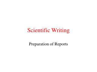 Scientific Writing