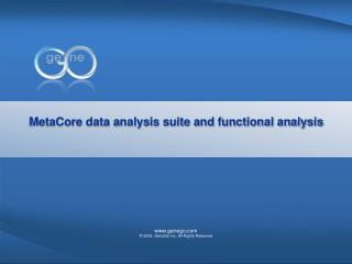 MetaCore data analysis suite and functional analysis