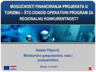 Nataša Filipović, Ministarstvo gospodarstva, rada i poduzetništva