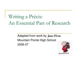 Writing a Précis: An Essential Part of Research
