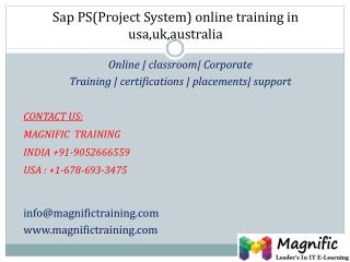 Sap ps(project system)online training in usa,uk,australia