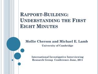 Rapport-Building: Understanding the First Eight Minutes