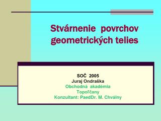 Stvárnenie povrchov geometrických telies