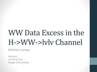 WW Data Excess in the H-&gt;WW-&gt; lvlv Channel