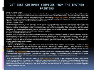 Get Best Customer Services From The Brother Printers