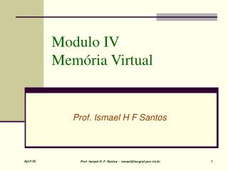 Modulo IV Memória Virtual