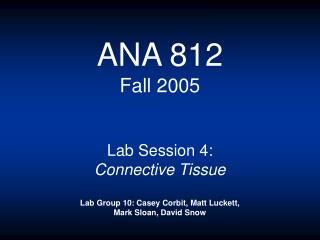 ANA 812 Fall 2005