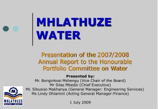 MHLATHUZE WATER