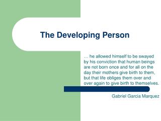 The Developing Person