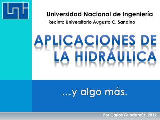 aplicaciones de la hidráulica