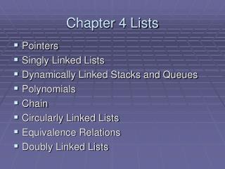 Chapter 4 Lists