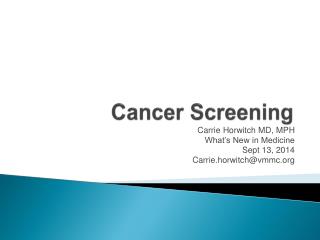 Cancer Screening