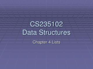CS235102 Data Structures