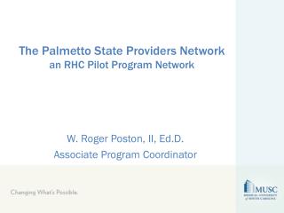 The Palmetto State Providers Network an RHC Pilot Program Network