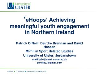 ‘ eHoops’ Achieving meaningful youth engagement in Northern Ireland