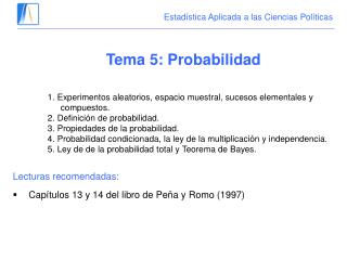 Estadística Aplicada a las Ciencias Políticas
