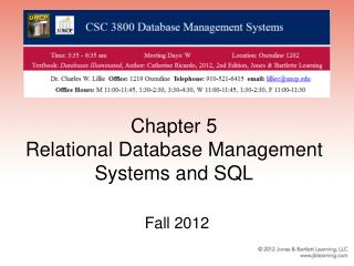 Chapter 5 Relational Database Management Systems and SQL