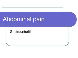 Abdominal pain