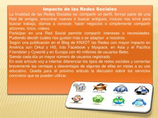 Impacto de las Redes Sociales