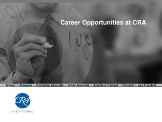 Career Opportunities at CRA