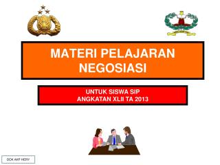 MATERI PELAJARAN NEGOSIASI