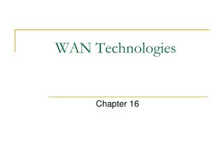 WAN Technologies