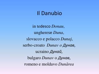 Il Danubio
