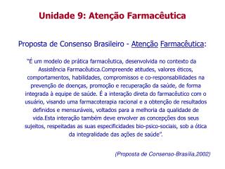 Proposta de Consenso Brasileiro - Atenção Farmacêutica :