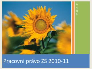 Pracovní právo ZS 2010-11