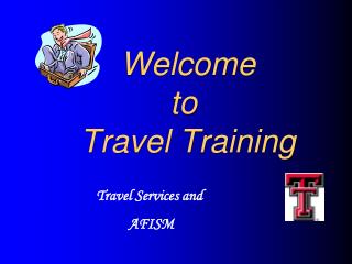 Welcome to Travel Training