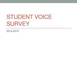 Student Voice Survey