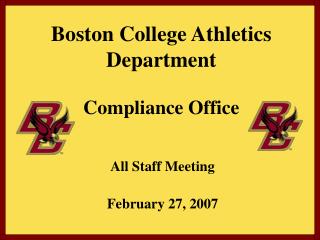 Boston College Athletics Department Compliance Office