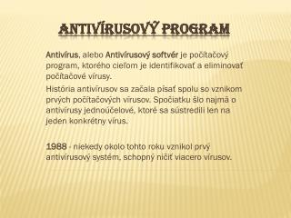 Antivírusový Program