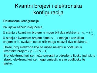 Kvantni brojevi i elektronska konfiguracija