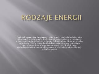 Rodzaje energii