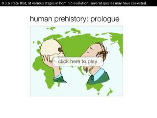 D.3.6 State that, at various stages in hominid evolution, several species may have coexisted.