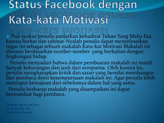 Status Facebook dengan Kata-kata Motivasi