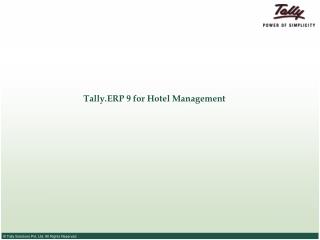 Tally.ERP 9 for Hotel Management