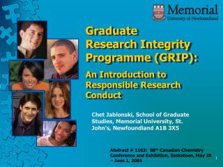 Graduate Research Integrity Programme (GRIP): An Introduction to Responsible Research Conduct