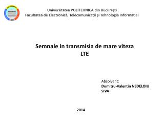 Semnale in transmisia de mare viteza LTE