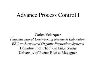 Process Control and Optimization