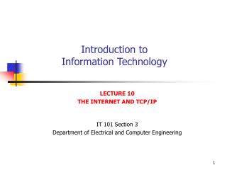 Introduction to Information Technology