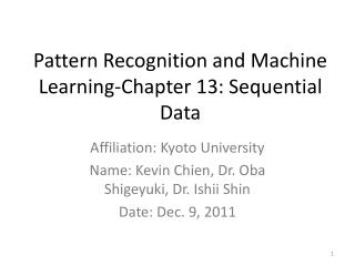 Pattern Recognition and Machine Learning-Chapter 13: Sequential Data