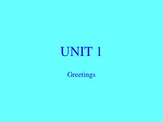 UNIT 1