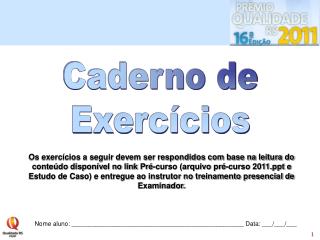 Caderno de Exercícios