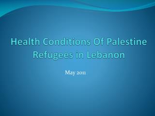 Health Conditions Of Palestine Refugees in Lebanon