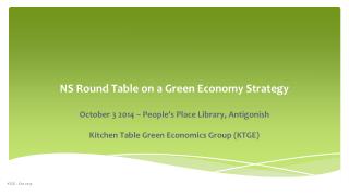 NS Round Table on a Green Economy Strategy