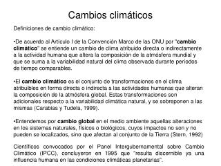 Cambios climáticos