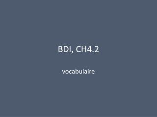 BDI, CH4.2